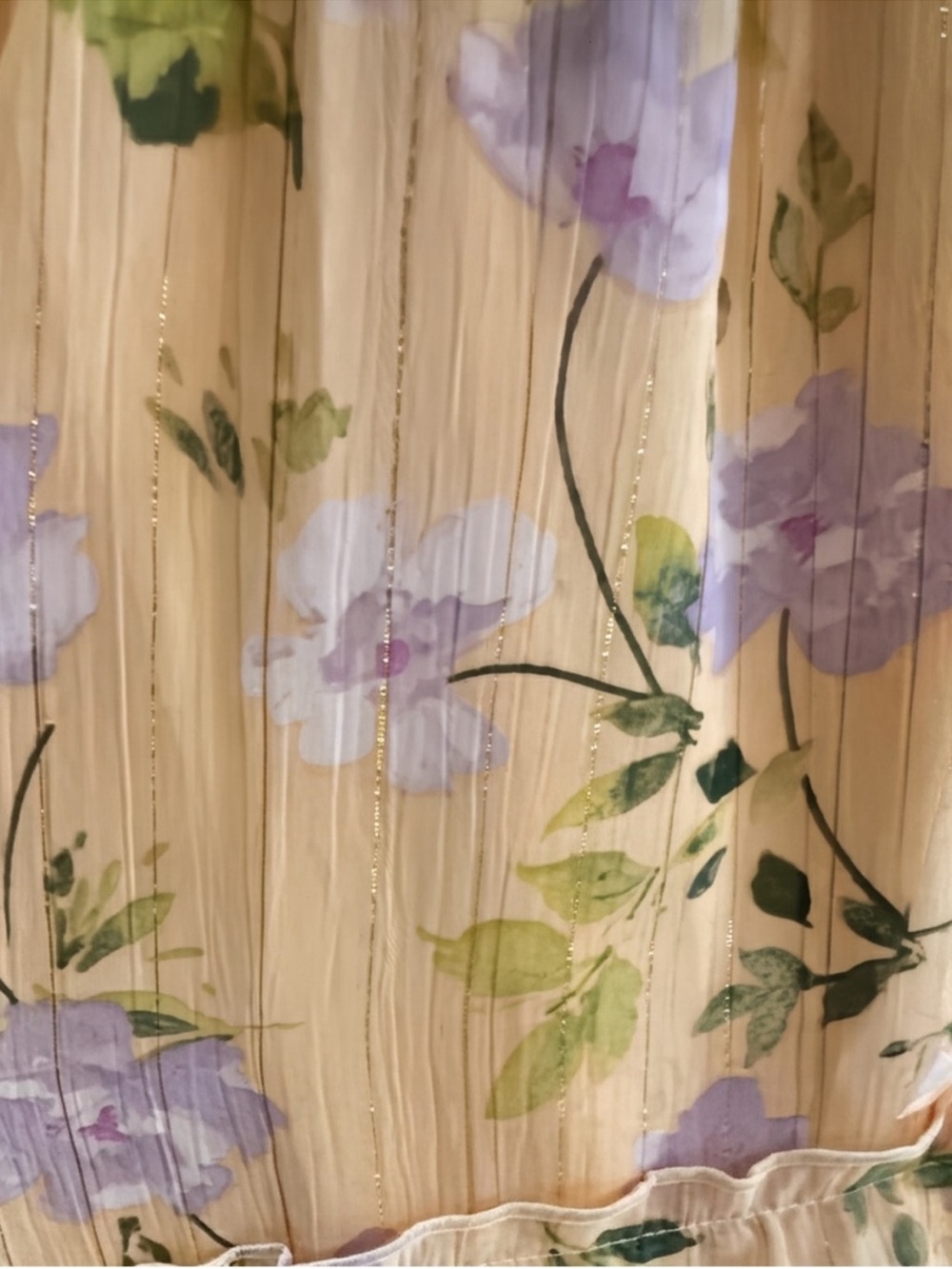 Light Peach/Purple Floral Midi Dress - Picture 9 of 12